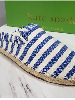 kate spade Blue & White Striped Espadrille Slip-On